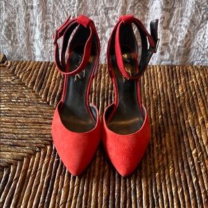Marc Fisher Red Suede Heels